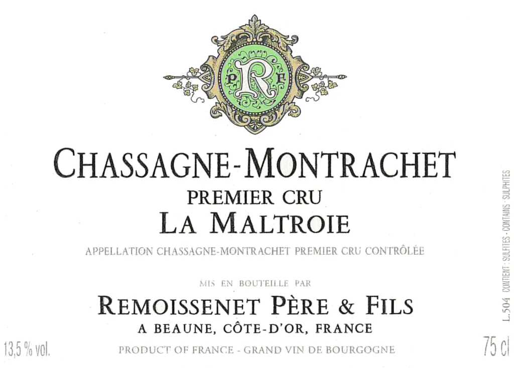 Chassagne-Montrachet Maltroie Premier Cru Bottle