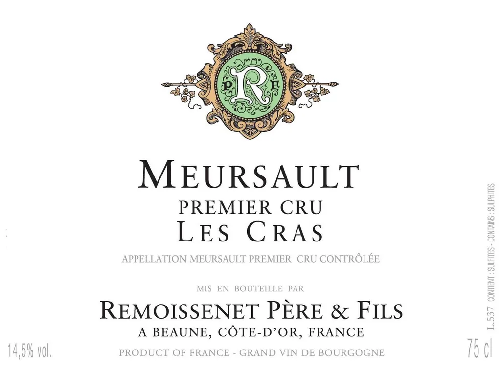 Meursault Les Cras Premier Cru Bottle