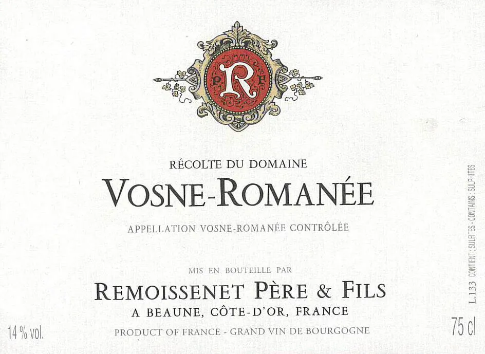 Vosne-Romanee Bottle