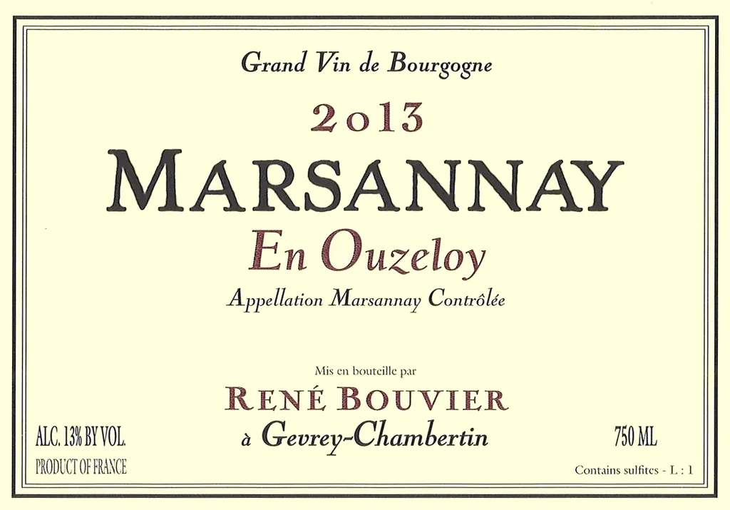 Marsannay En Ouzeloy Bottle