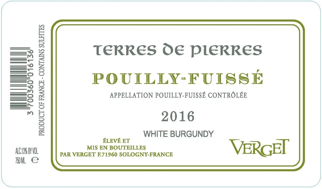 Pouilly-Fuisse Terres de Pierres Bottle