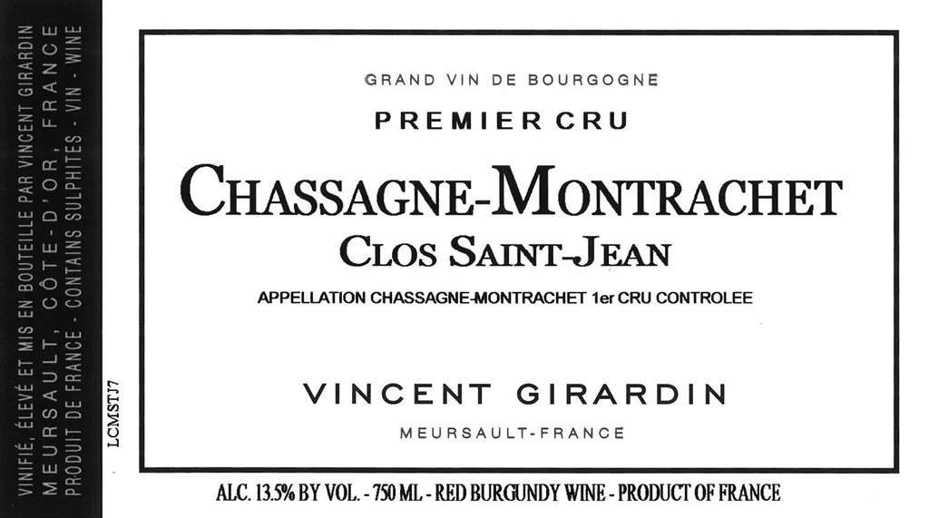 Chassagne-Montrachet Clos St Jean Premier Cru Rouge Bottle