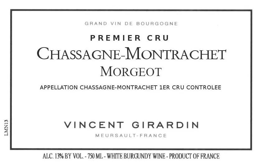 Chassagne-Montrachet Morgeot Vieilles Vignes Premier Cru Bottle