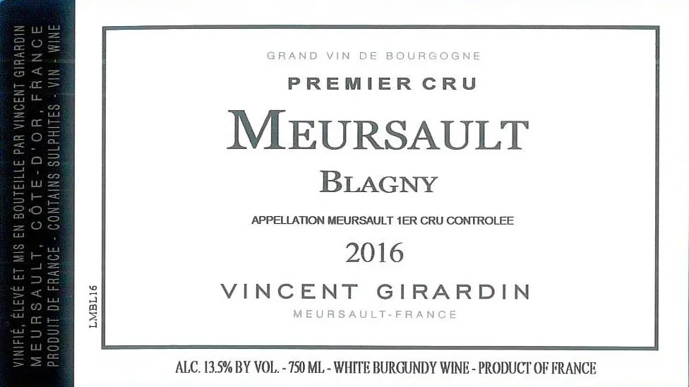 Meursault Blagny Premier Cru Bottle