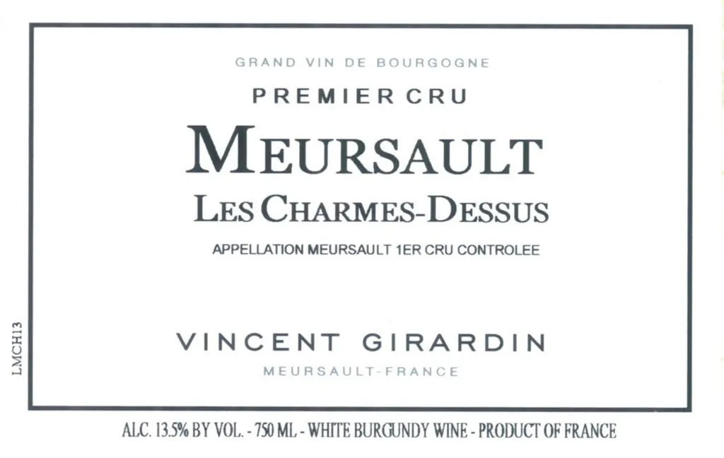 Meursault Les Charmes Dessus Premier Cru Bottle