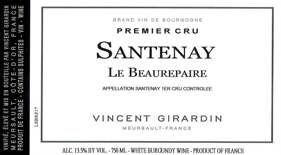 Santenay Beaurepaire Premier Cru Blanc Bottle
