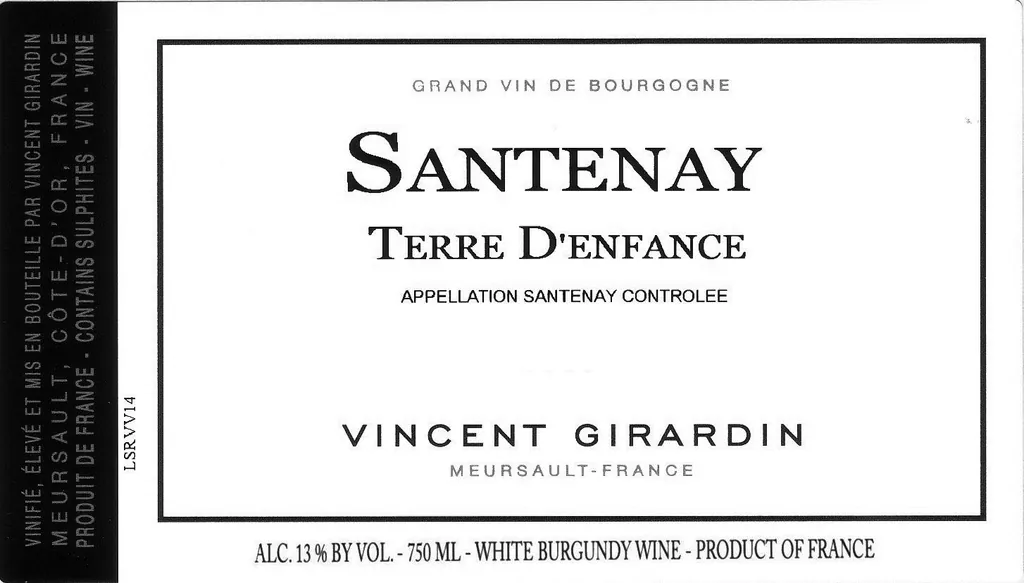 Santenay Terre D'Enfance Blanc Bottle