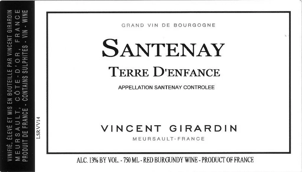 Santenay Terre D'Enfance Rouge Bottle