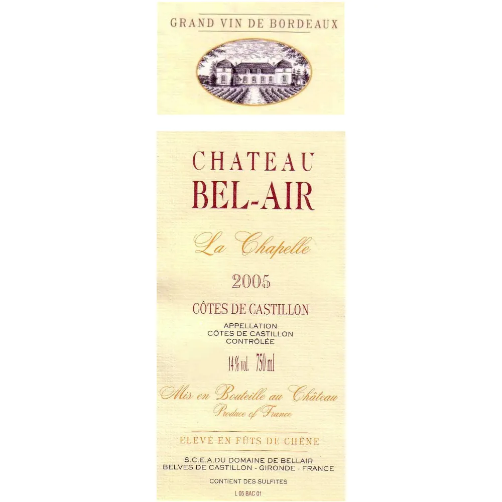 Chateau Bel-Air La Chapelle Bottle