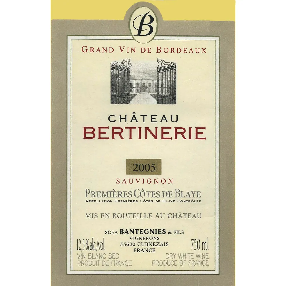 Premiers Cotes de Blaye Blanc Bottle