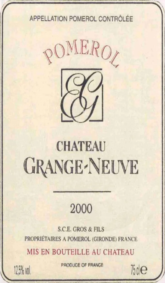Chateau Grange-Neuve Bottle