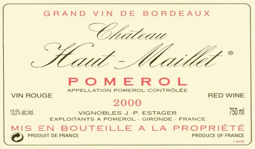 Chateau Haut-Maillet Bottle