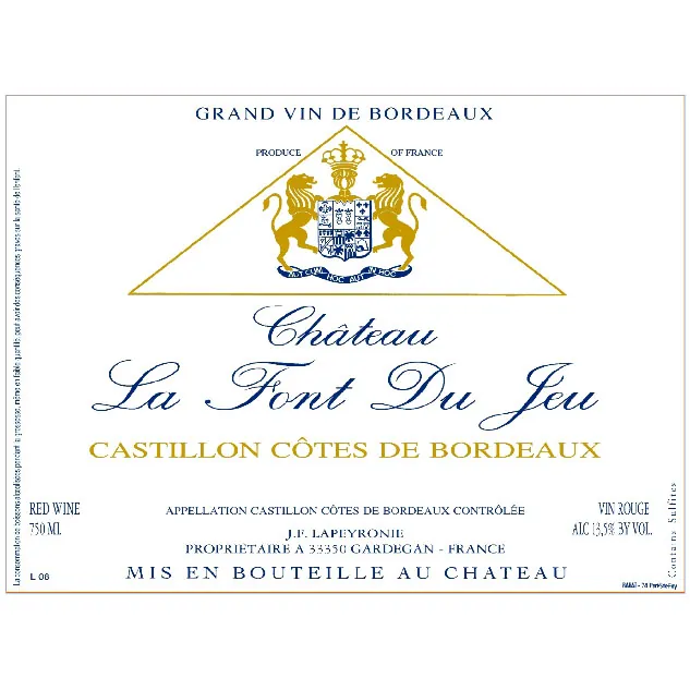 Chateau la Font du Jeu Bottle