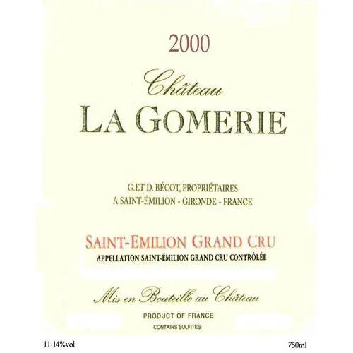 Chateau La Gomerie Bottle