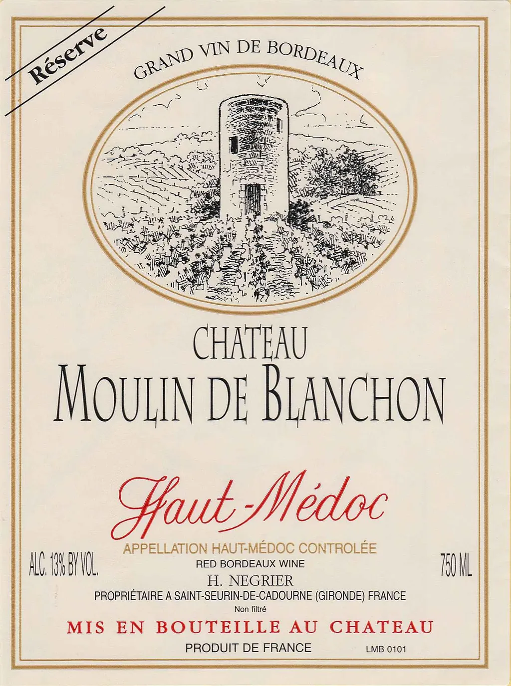 Chateau Moulin de Blanchon Bottle
