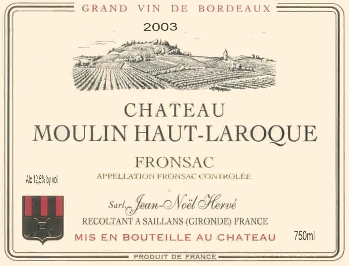 Chateau Moulin Haut Laroque Bottle