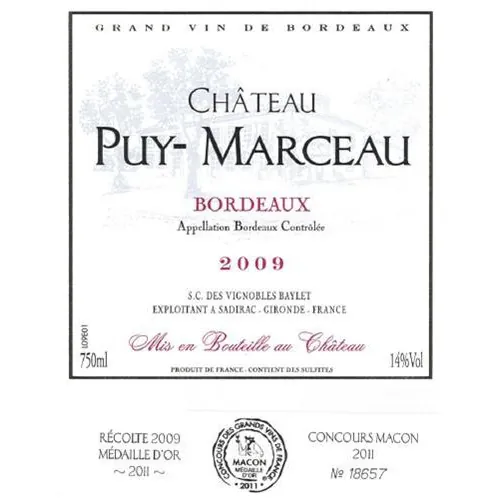 Chateau Puy-Marceau Bottle