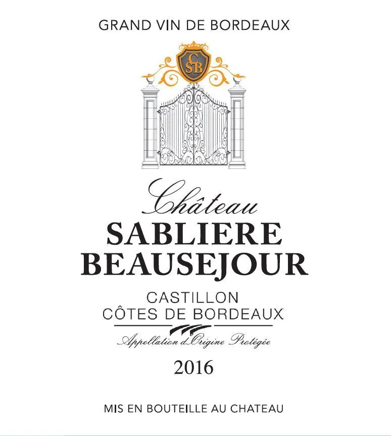 Chateau Sabliere Beausejour Bottle