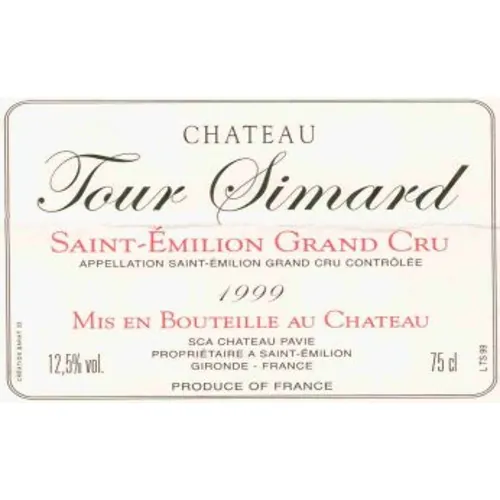 Tour Simard Saint Emilion Grand Cru Bottle