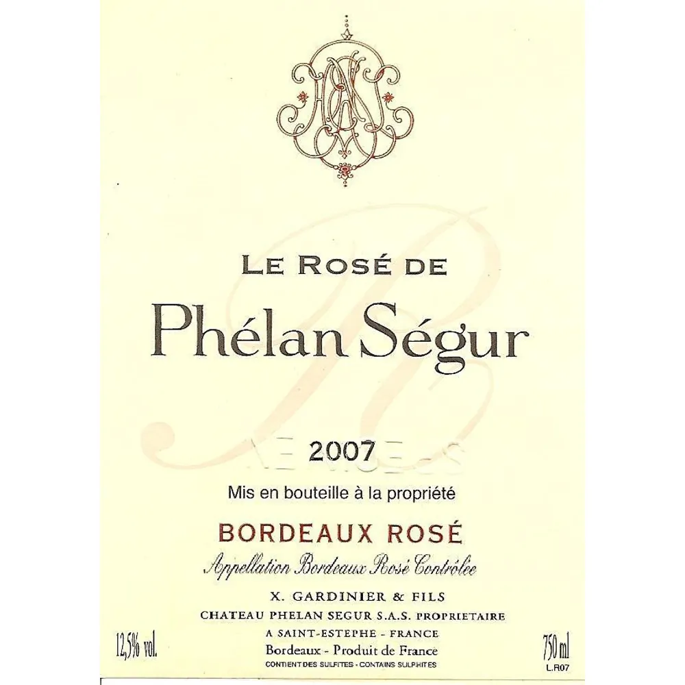 Segur Rose Bordeaux Bottle