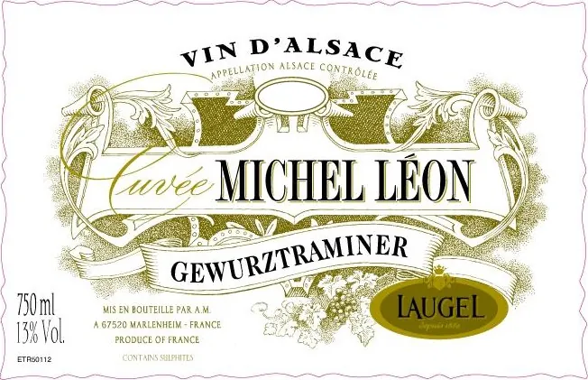 Cuvee Michel Leon Gewurztraminer Bottle