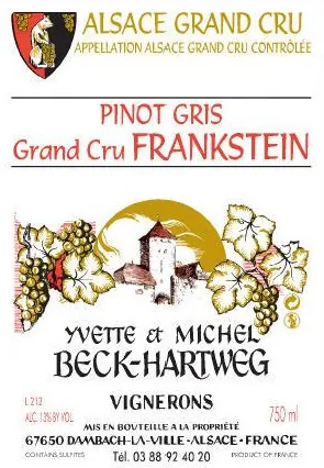 Alsace Frankstein Grand Cru Pinot Gris Bottle