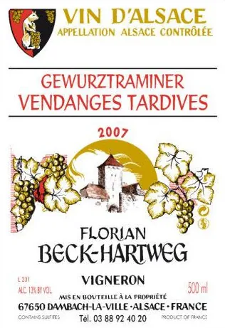 Alsace Vendanges Tardives Gewurztraminer Bottle