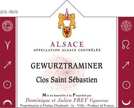 Alsace Clos Saint Sebastien Gewurztraminer Bottle