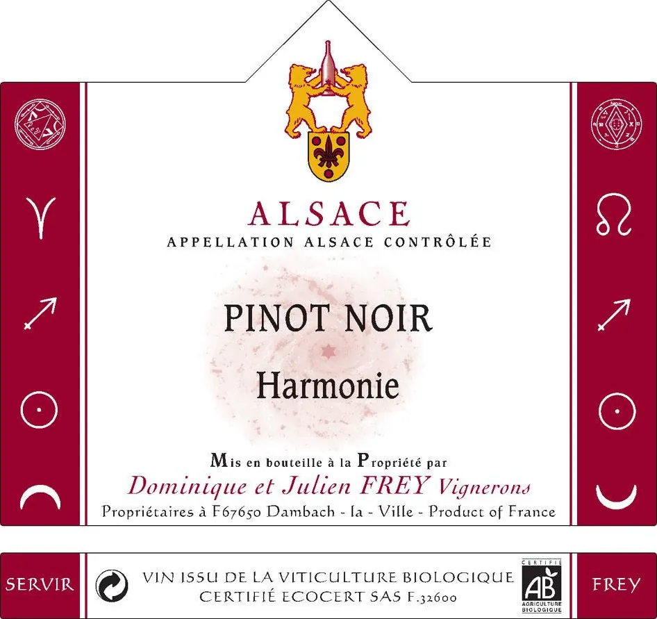 Alsace Harmonie Pinot Noir Bottle