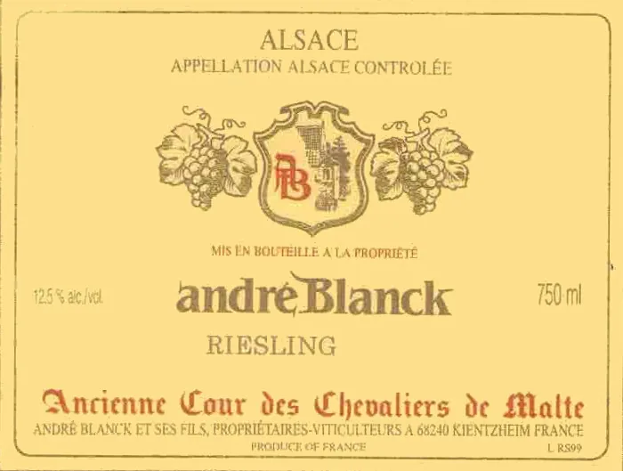 Alsace Riesling Bottle