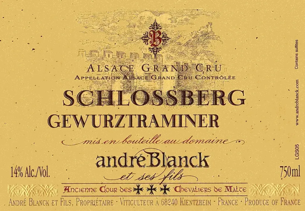Alsace Schlossberg Grand Cru Gewurztraminer Bottle