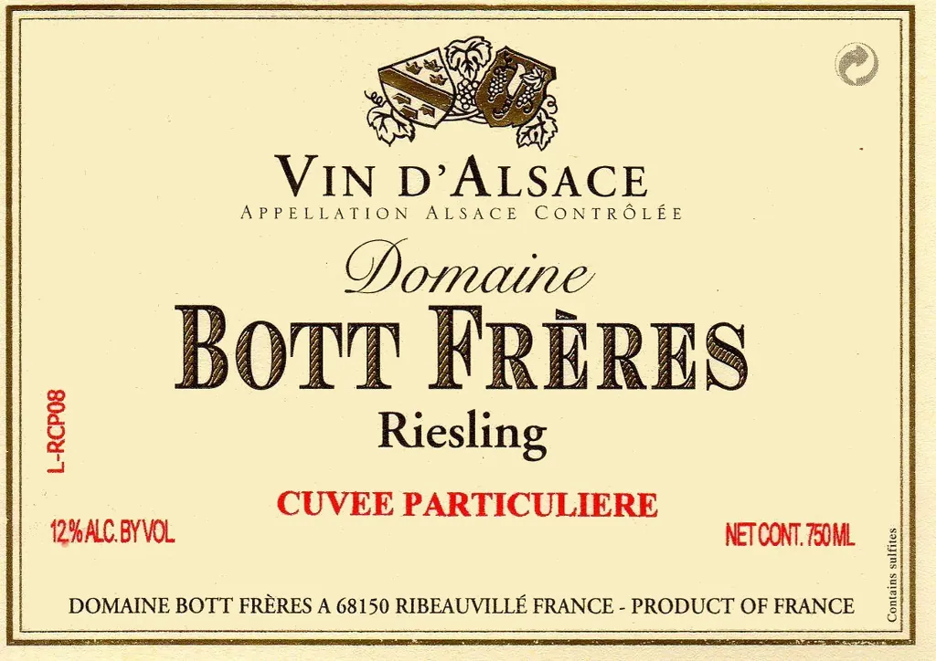 Cuvee Particuliere Riesling Bottle