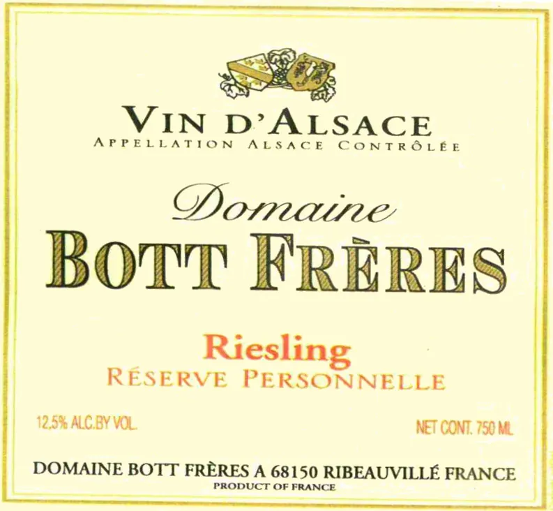 Personnelle Reserve Riesling Bottle