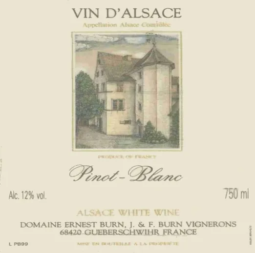 Alsace Pinot Blanc Bottle