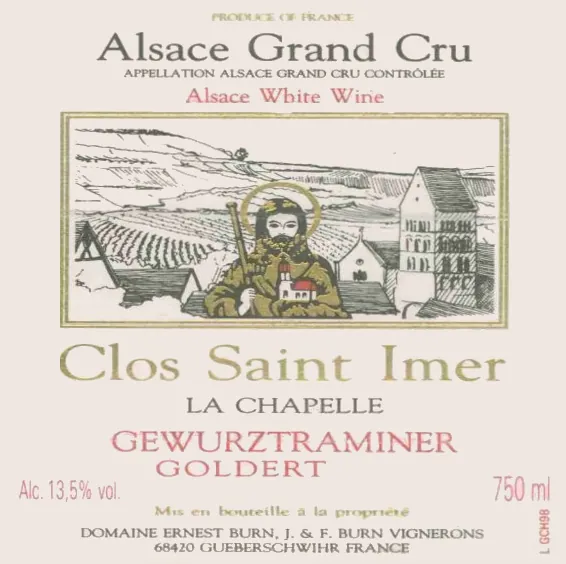 Clos Saint Imer La Chapelle Goldert Gewurztraminer Bottle