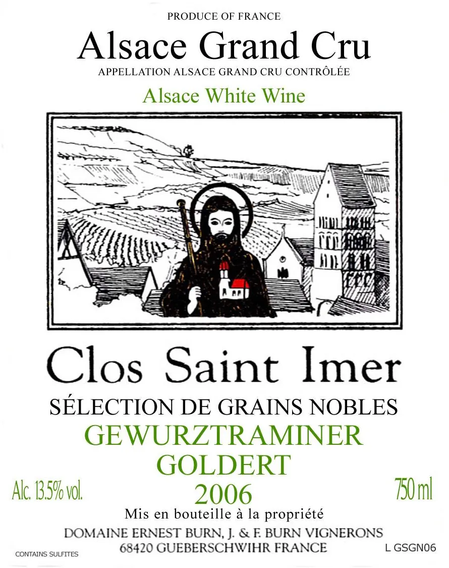 Clos St Immer Selection de Grains Nobles Goldert Gewurztraminer Bottle