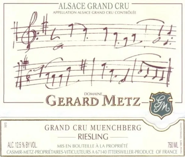 Alsace Muenchberg Grand Cru Riesling Bottle