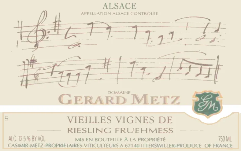 Fruehmess Vieilles Vigne Riesling Bottle