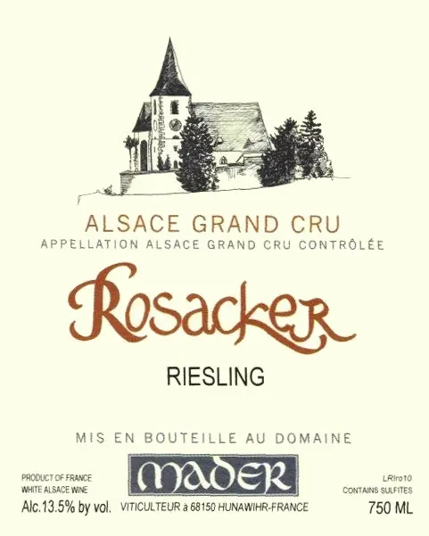Alsace Grand Cru Rosacker Riesling Bottle