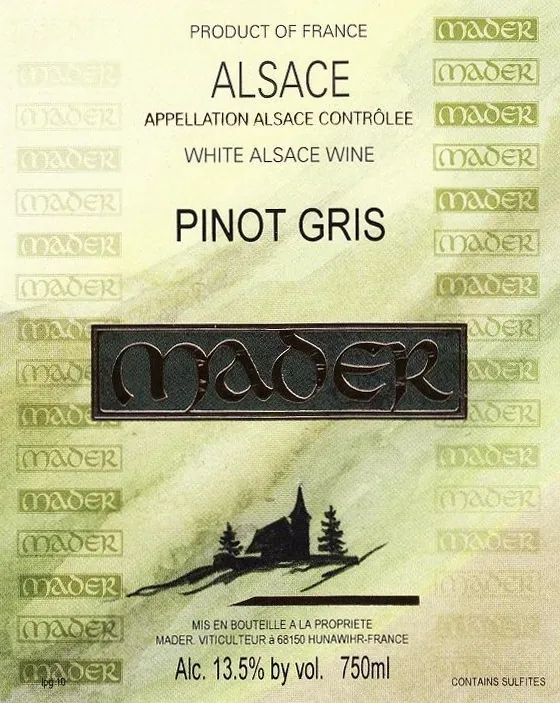 Alsace Pinot Gris Bottle
