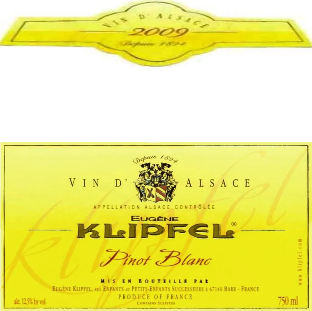 Alsace Pinot Blanc Bottle
