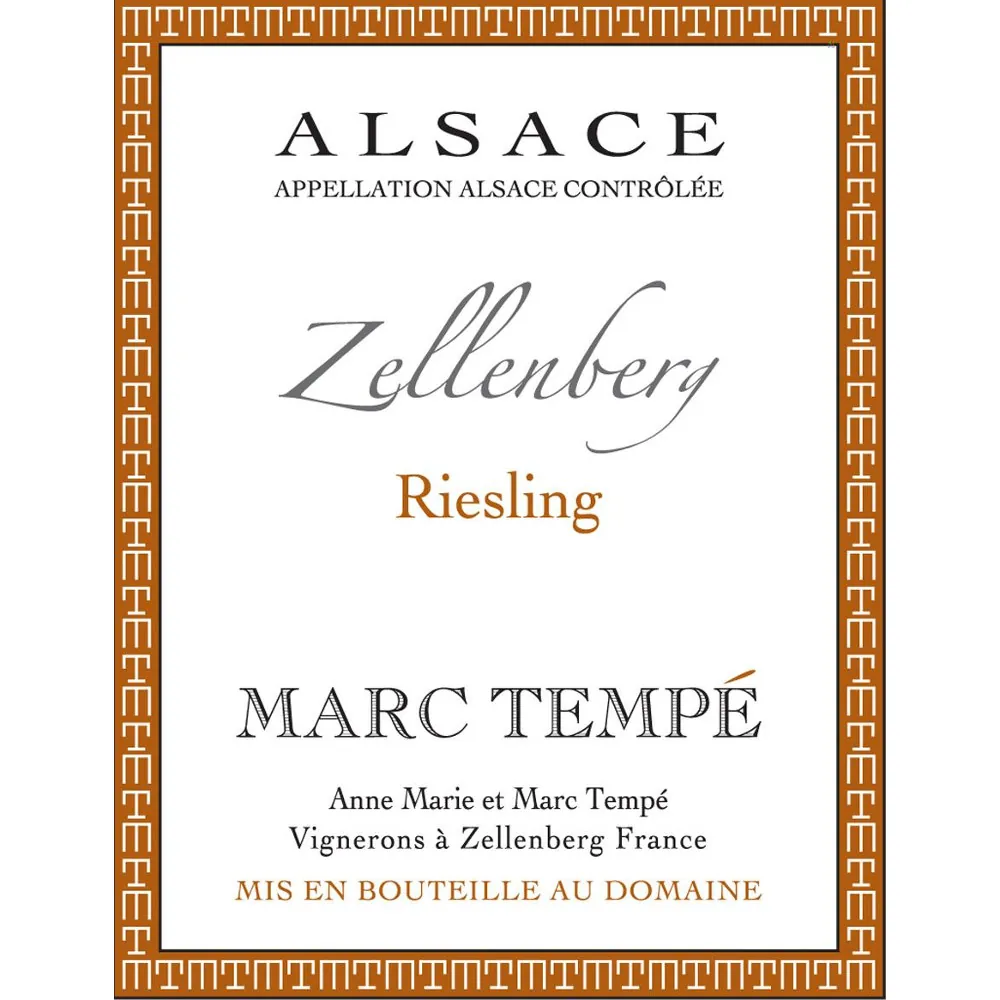 Marc Tempe Zellenberg Riesling Bottle