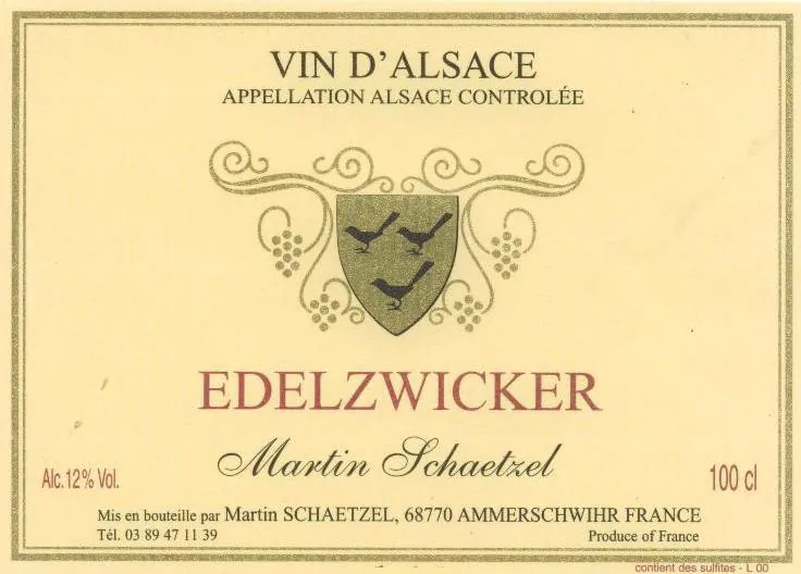 Edelzwicker Bottle