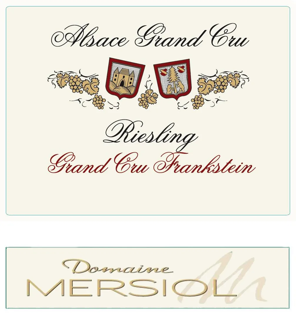 Alsace Frankstein Grand Cru Riesling Bottle