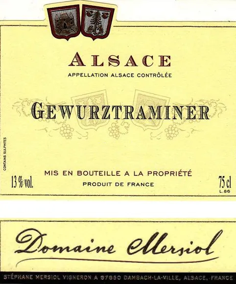 Gewurztraminer Bottle