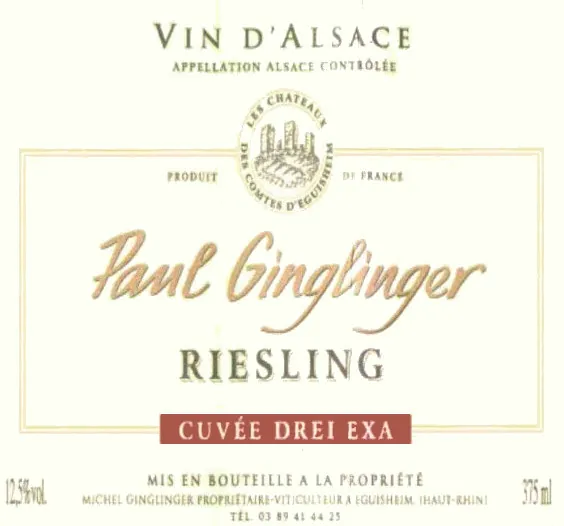 Cuvee Drei Exa Riesling Bottle