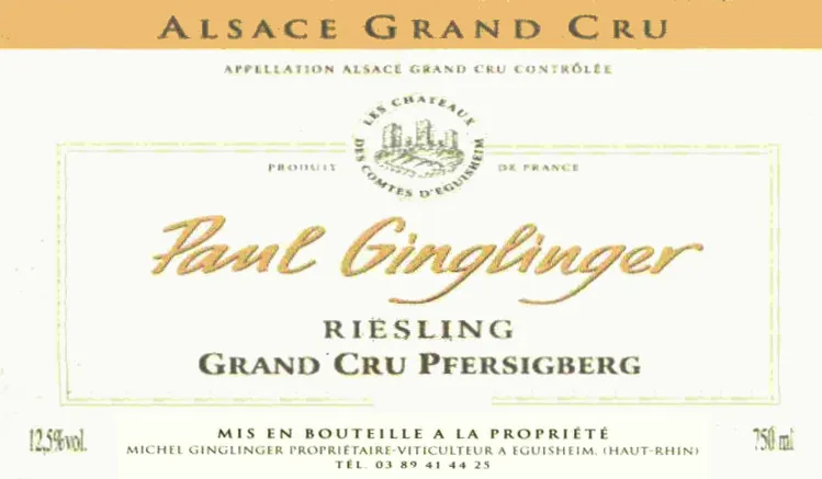 Pfersigberg Riesling Grand Cru Bottle