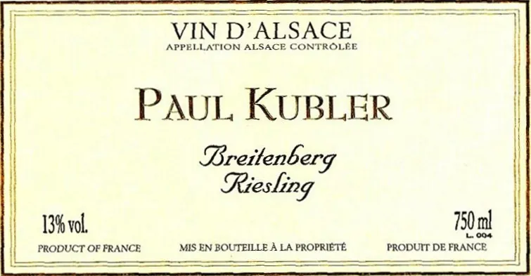 Breitenberg Riesling Bottle