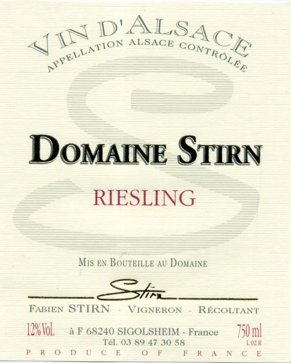 Riesling Bottle