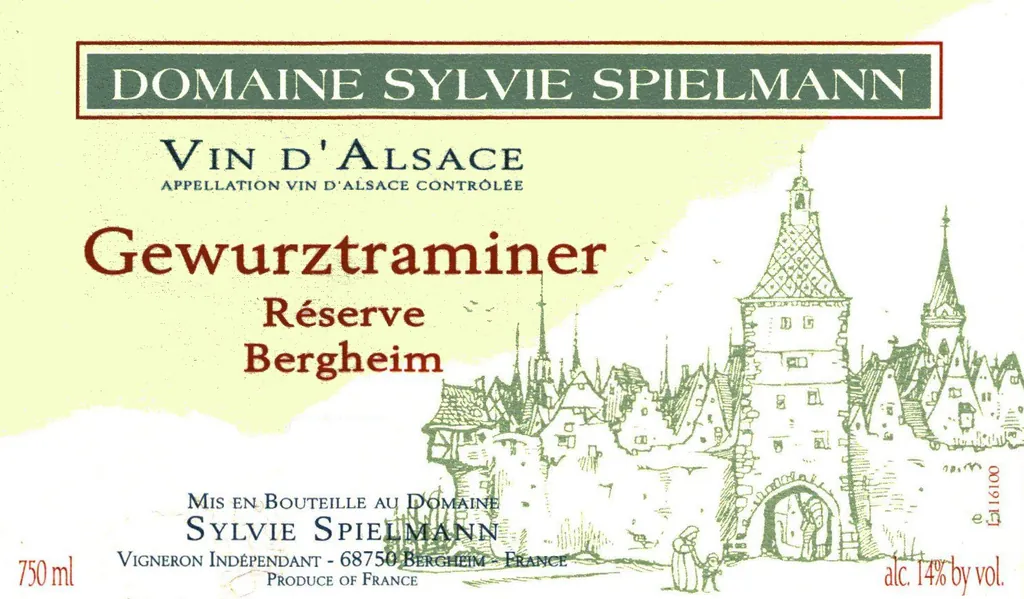 Alsace Bergheim Reserve Gewurztraminer Bottle